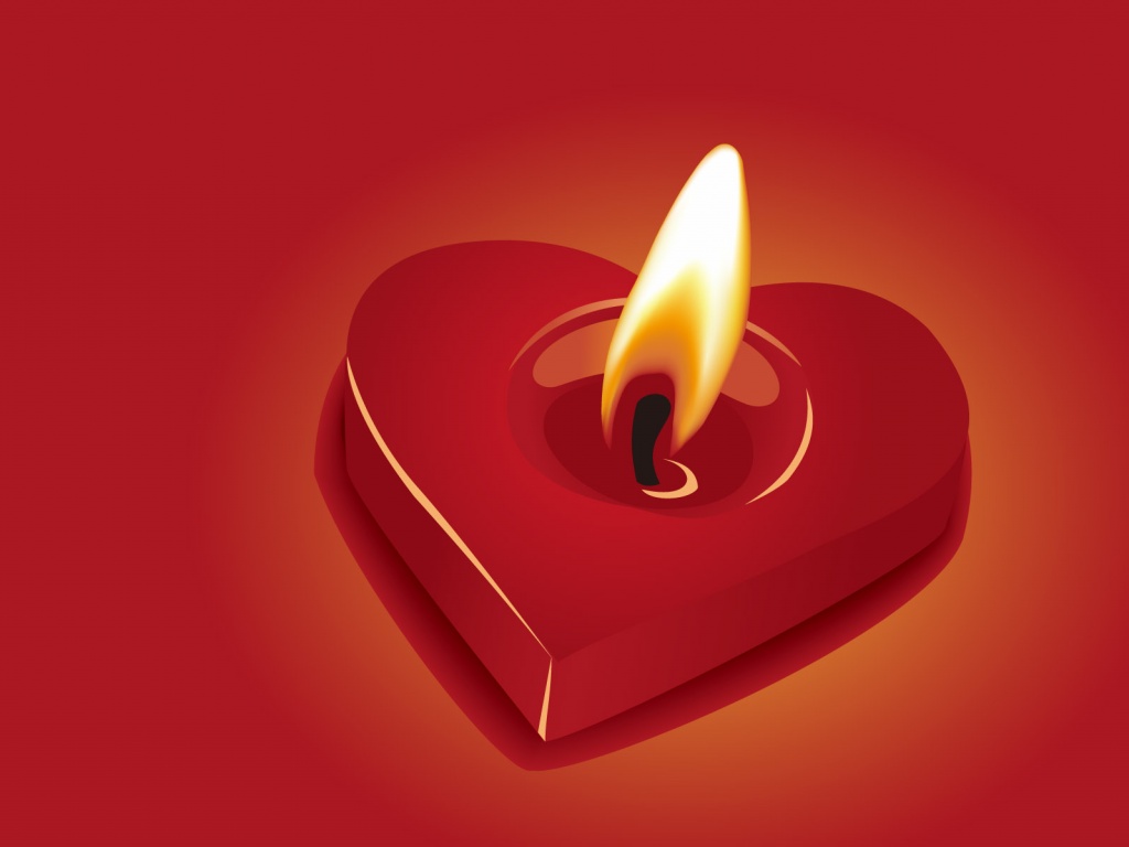 Свеча для Дня всех влюбленных обои