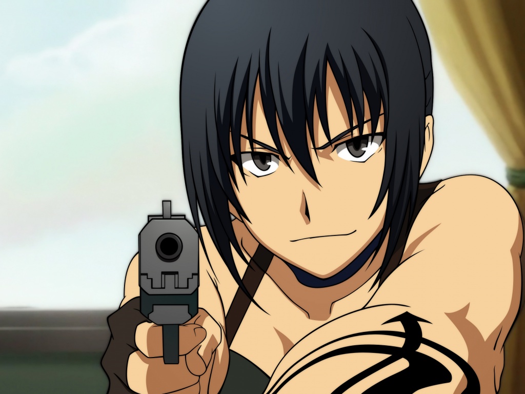 Девушка с пистолетом обои