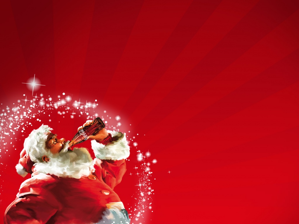 Санта Клаус с кока-колой обои