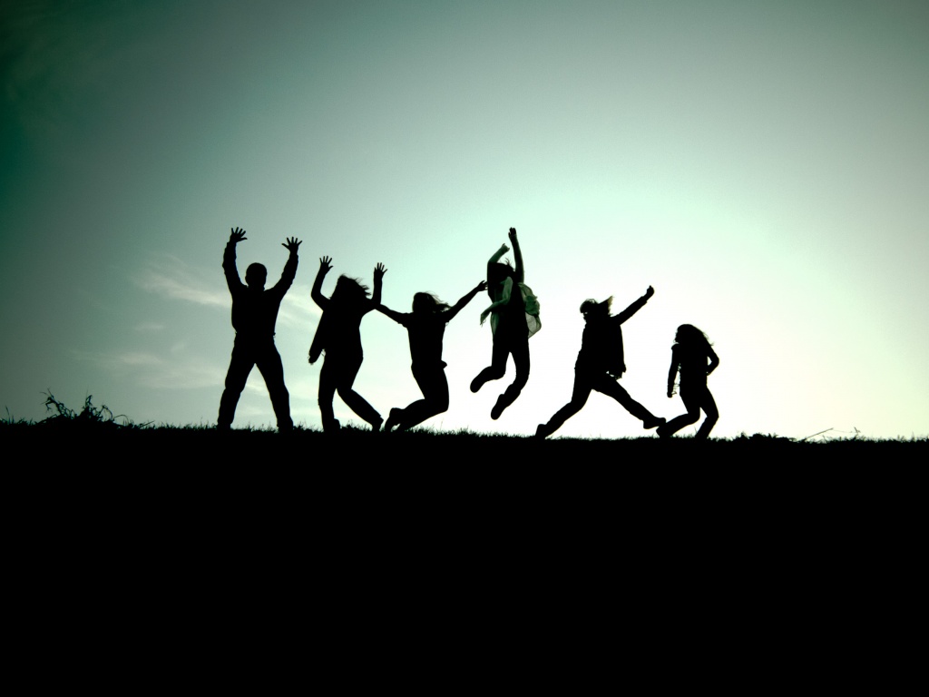 Силуэты людей обои