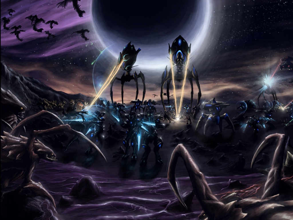 Протосы против зергов обои