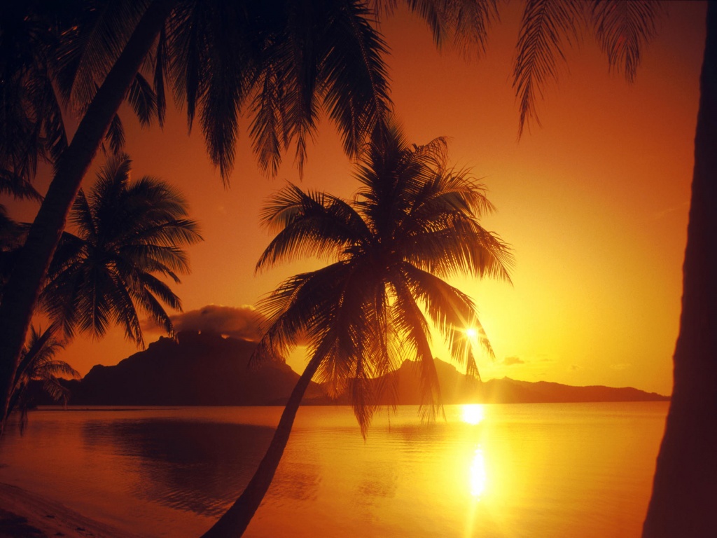 Закат в раю обои