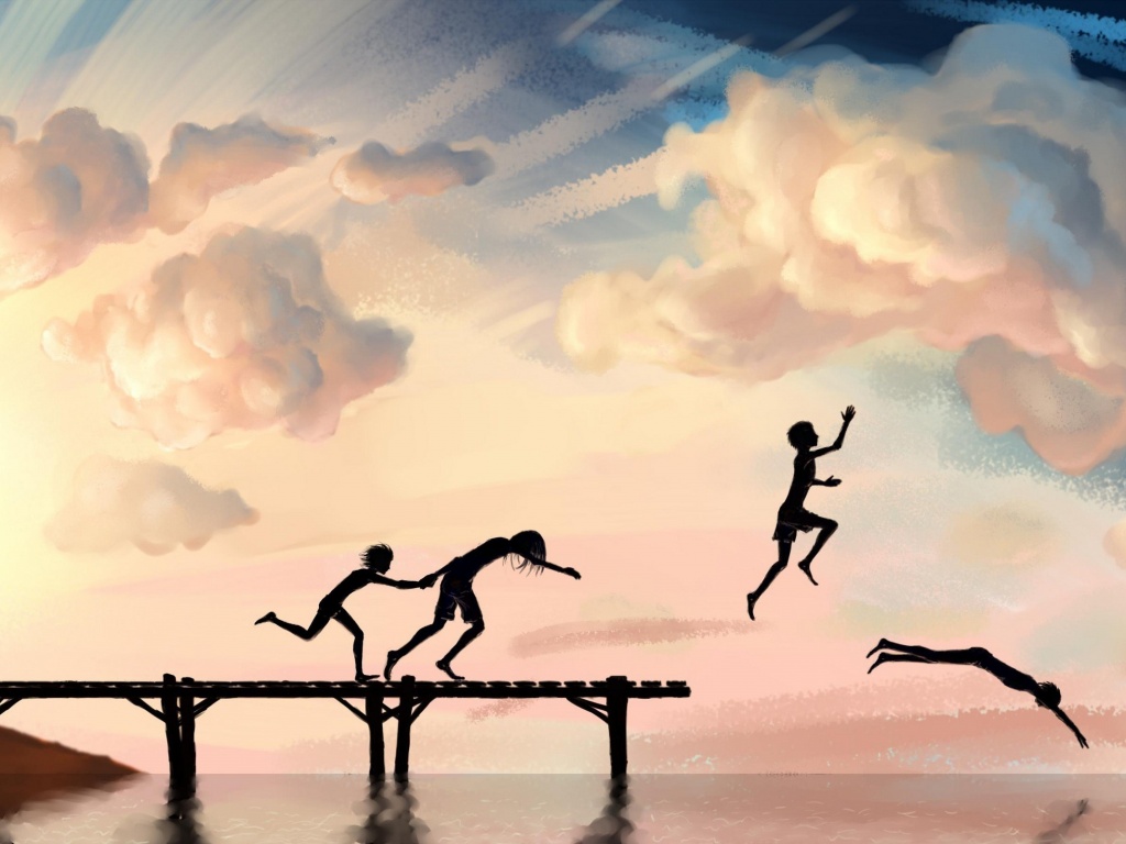 Прыжки с причала обои