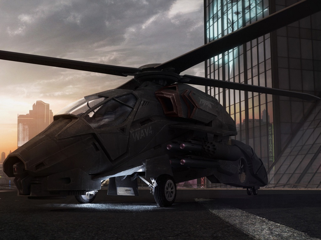 Фантастический вертолет обои