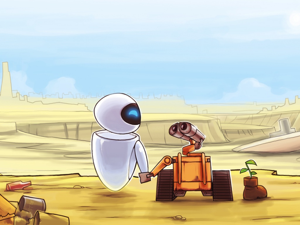 WALL-E и Ева обои