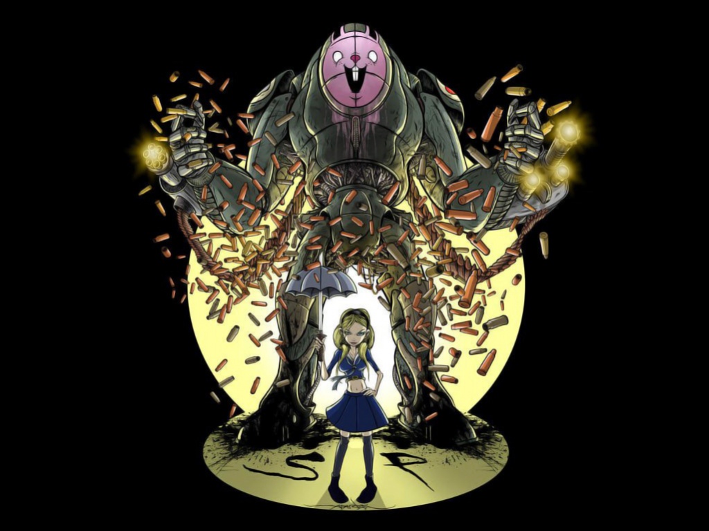 Куколка и боевой робот обои