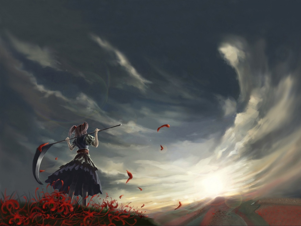 Девушка с косой обои