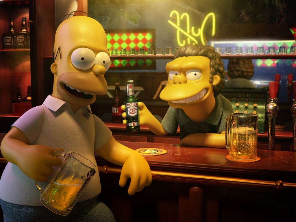 Симпсоны в баре обои
