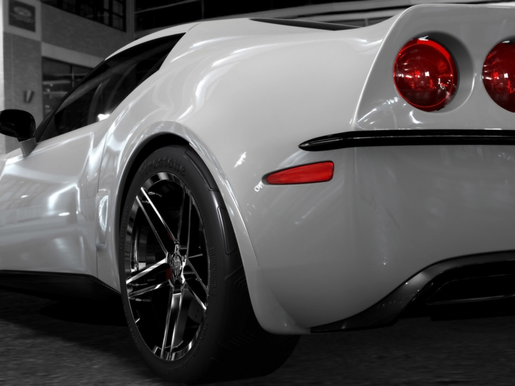 Белый Корвет обои