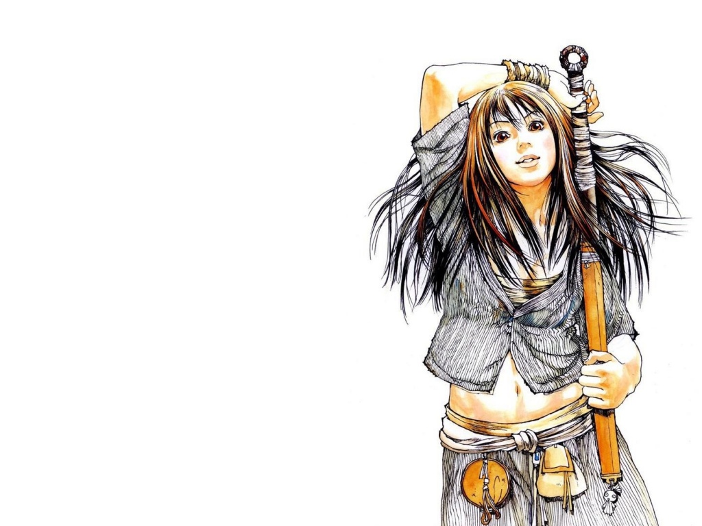 Девушка с битой обои