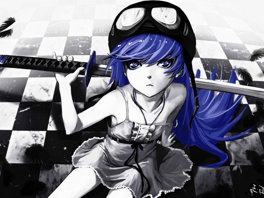 Девушка с катаной обои