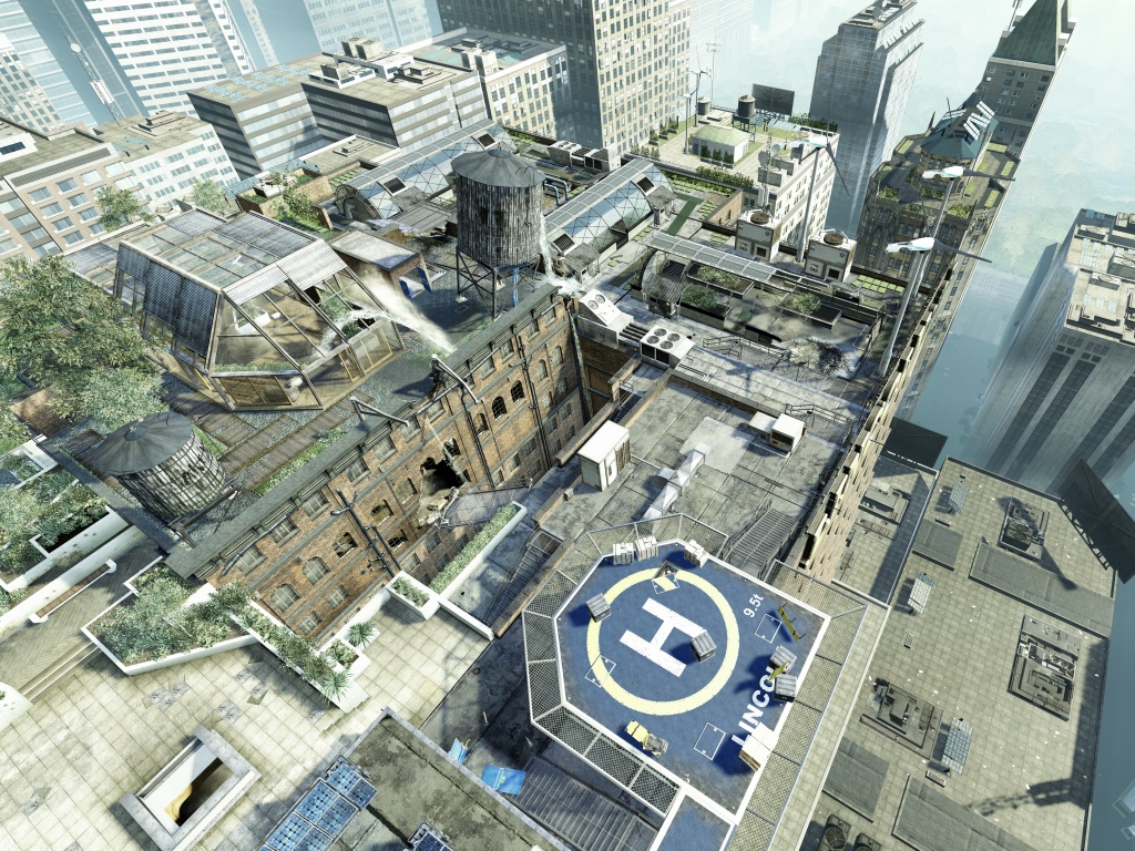 Вид сверху на карту уровня из Crysis 2 обои