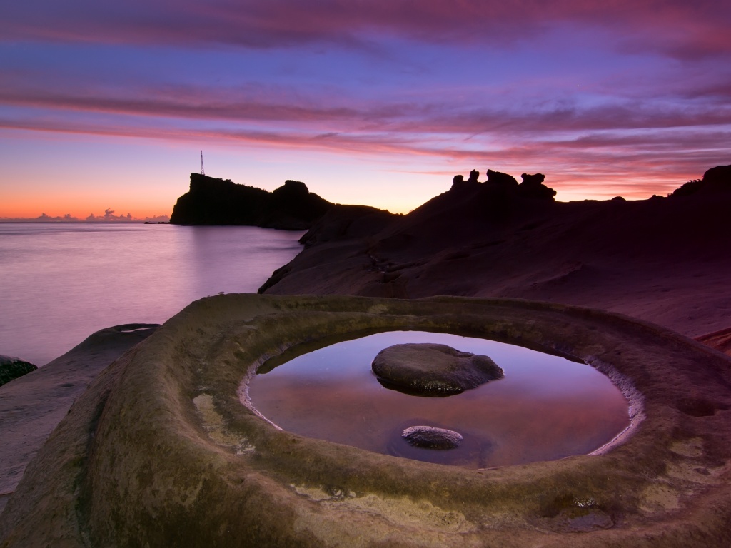 Закат на побережье обои