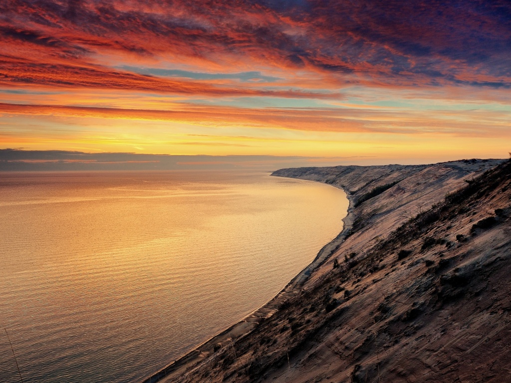 Море на закате обои