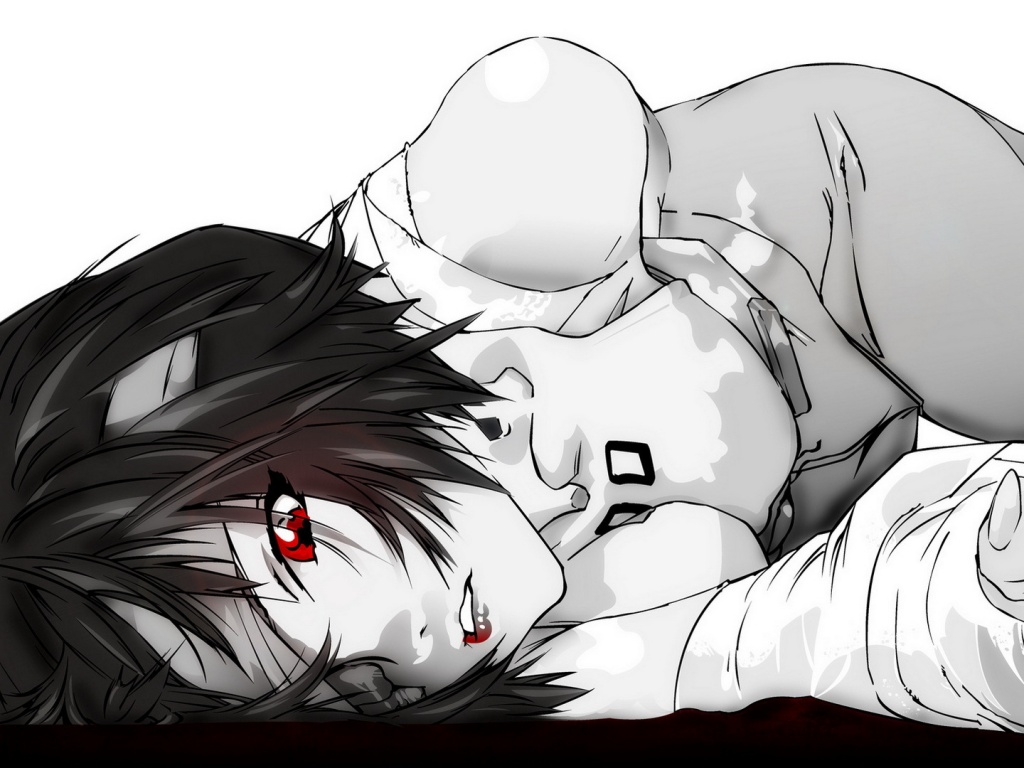 Девушка с красными глазами обои