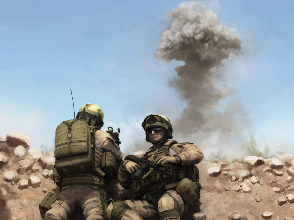 Солдаты в пустыне обои