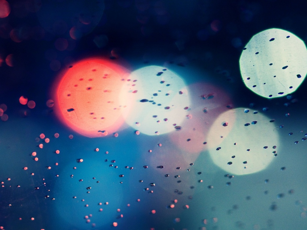 Огни, стекло и капли обои