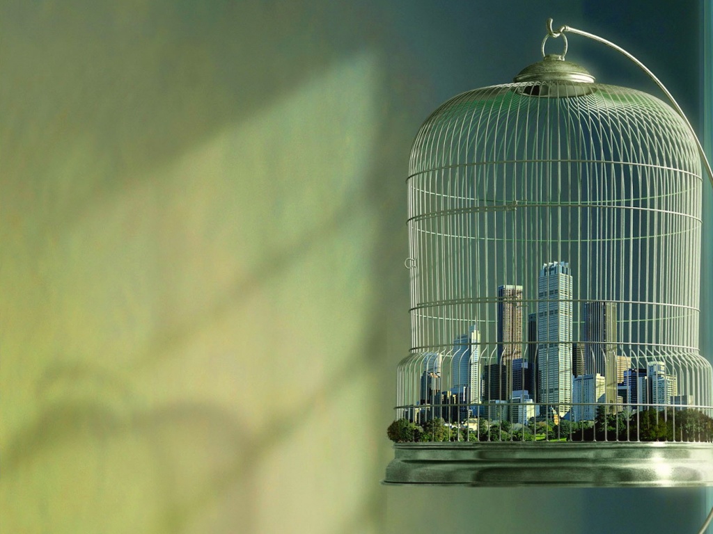 Город в клетке обои