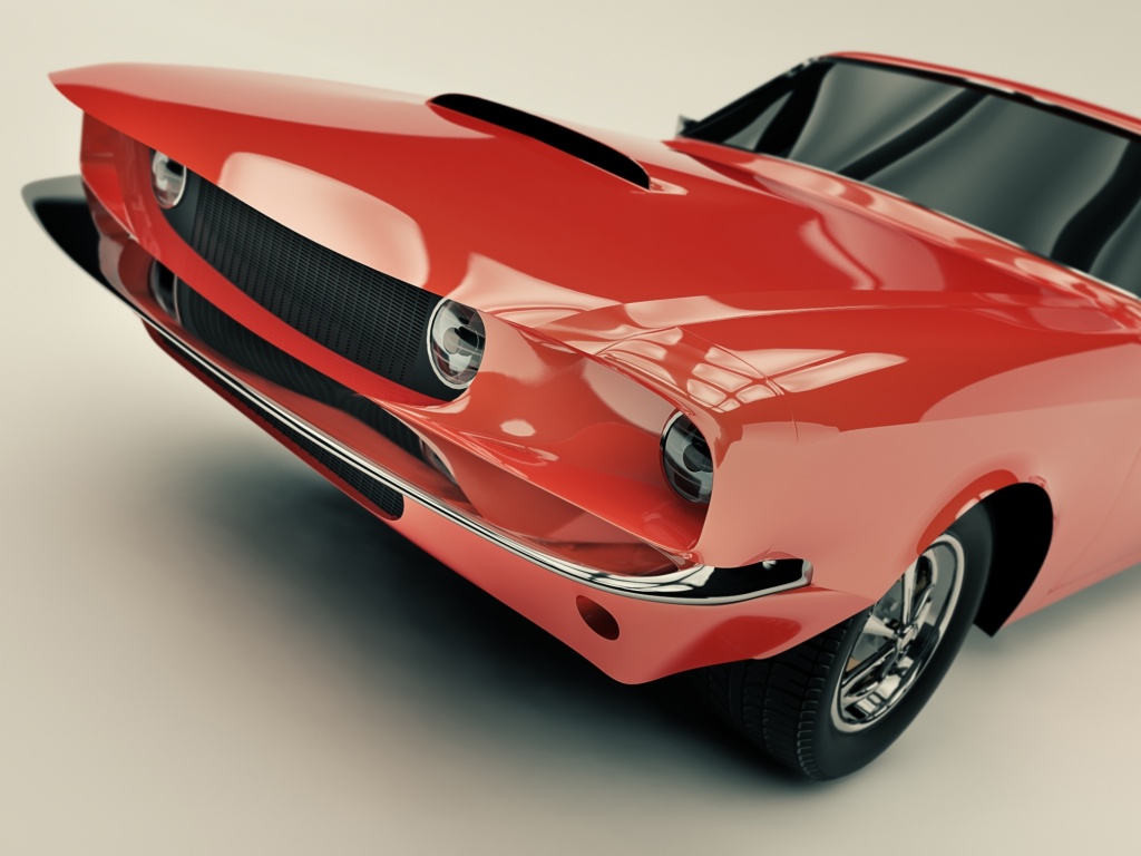 Красный ретро автомобиль обои