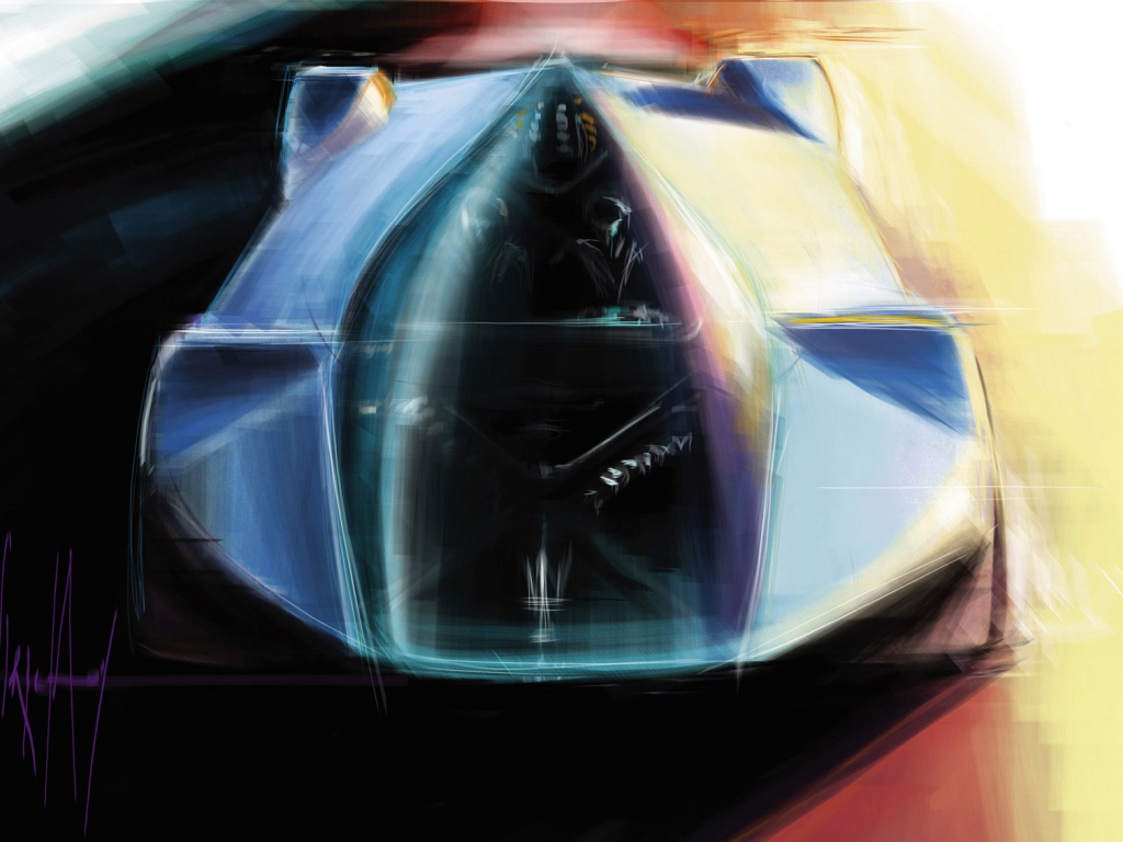 Зарисовка Maserati Birdcage обои