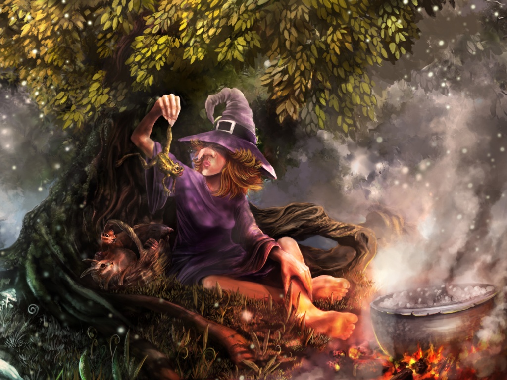 Ведьма варит зелье обои
