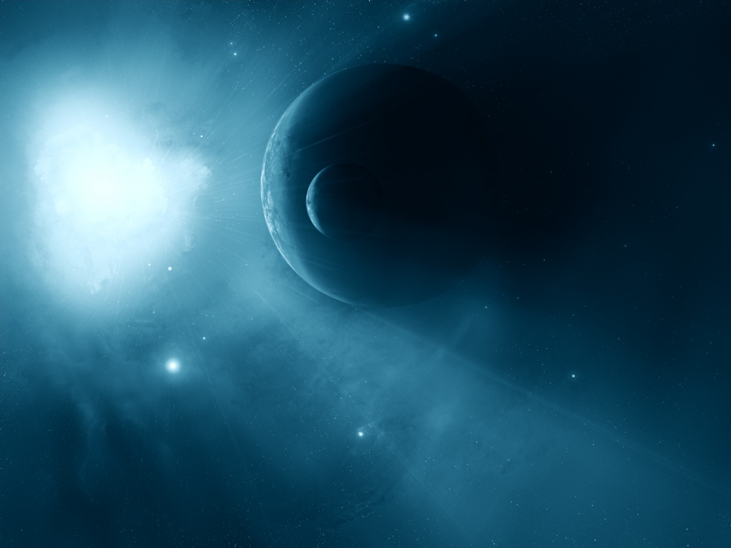 Перенасыщение голубым цветом обои