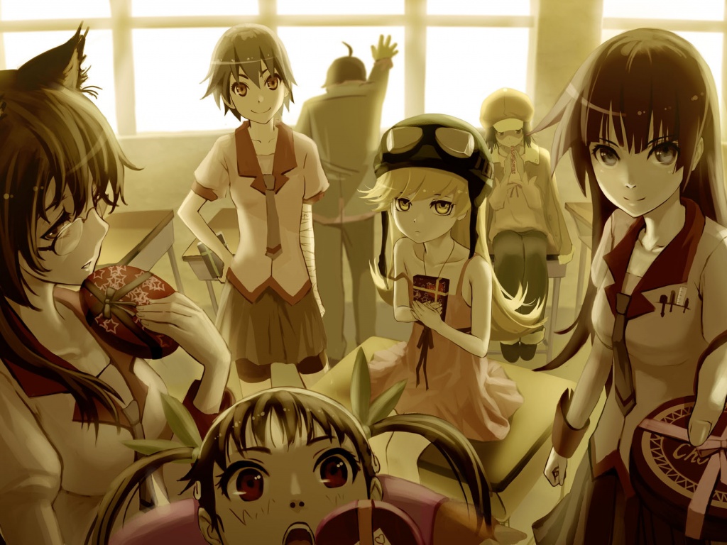 Девушки из Bakemonogatari обои