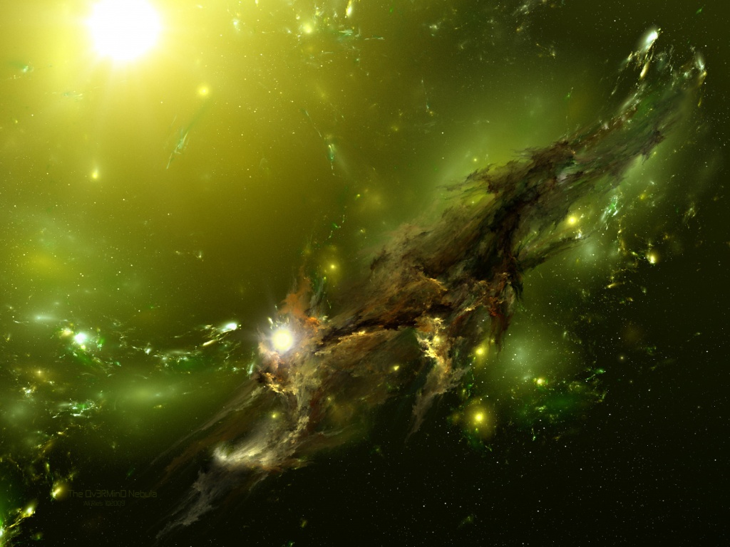 Зеленая туманность обои