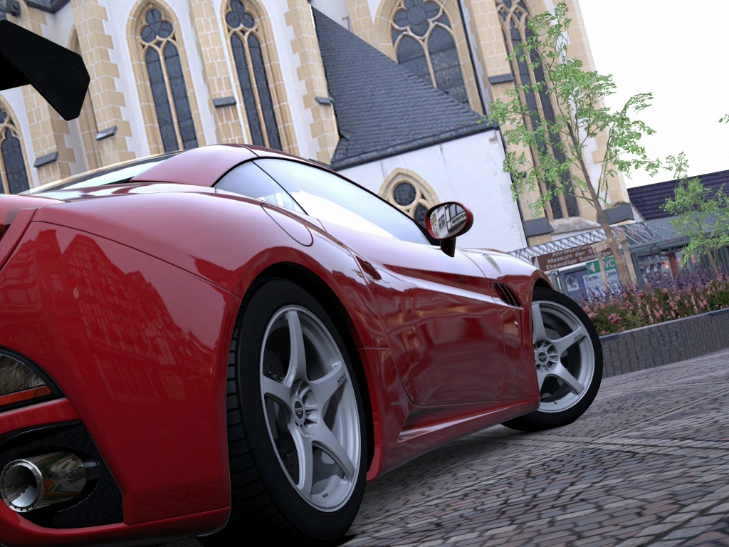 Ferrari на мостовой обои