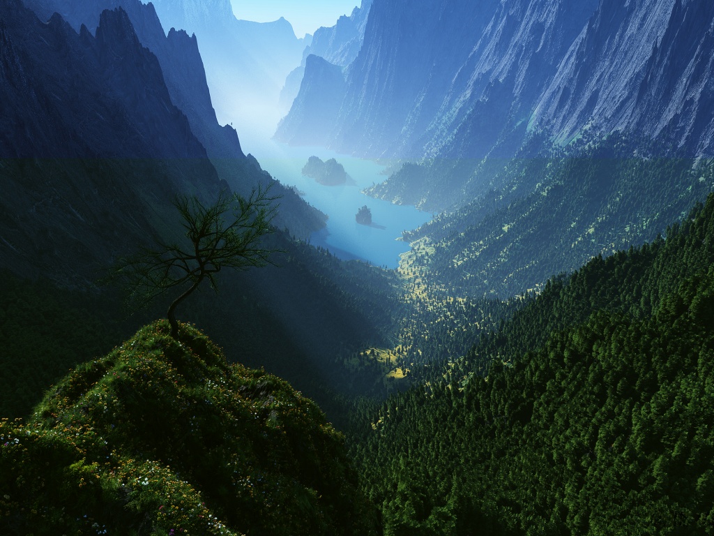 Озеро на перевале обои