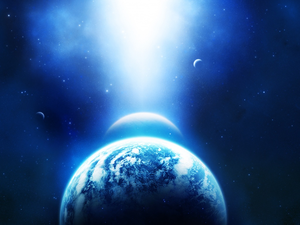 Свет звезды падает на планету обои