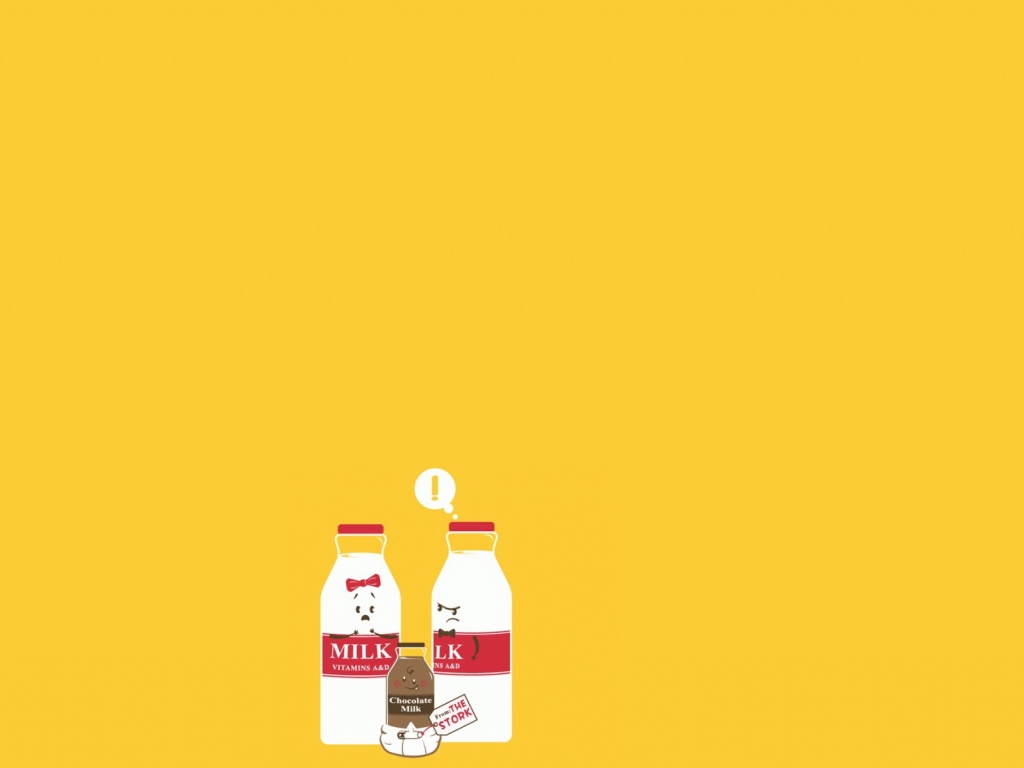 Бутылка молока сходила налево обои