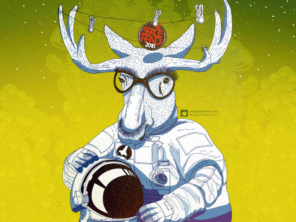 Лось в очках обои