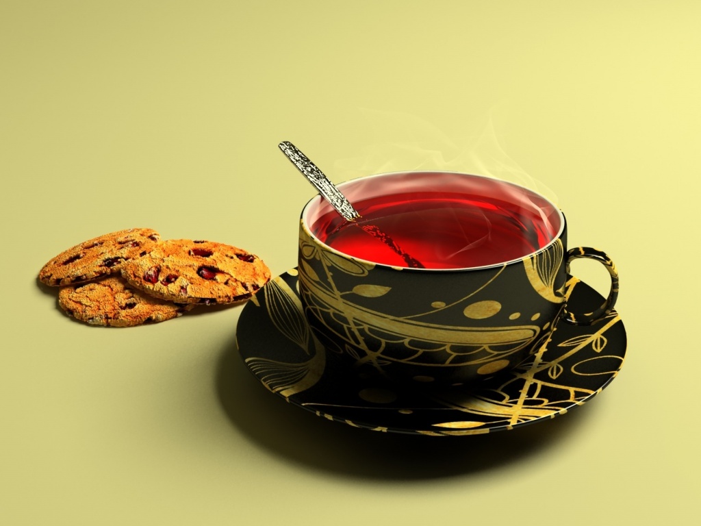 Чаек с печеньками обои