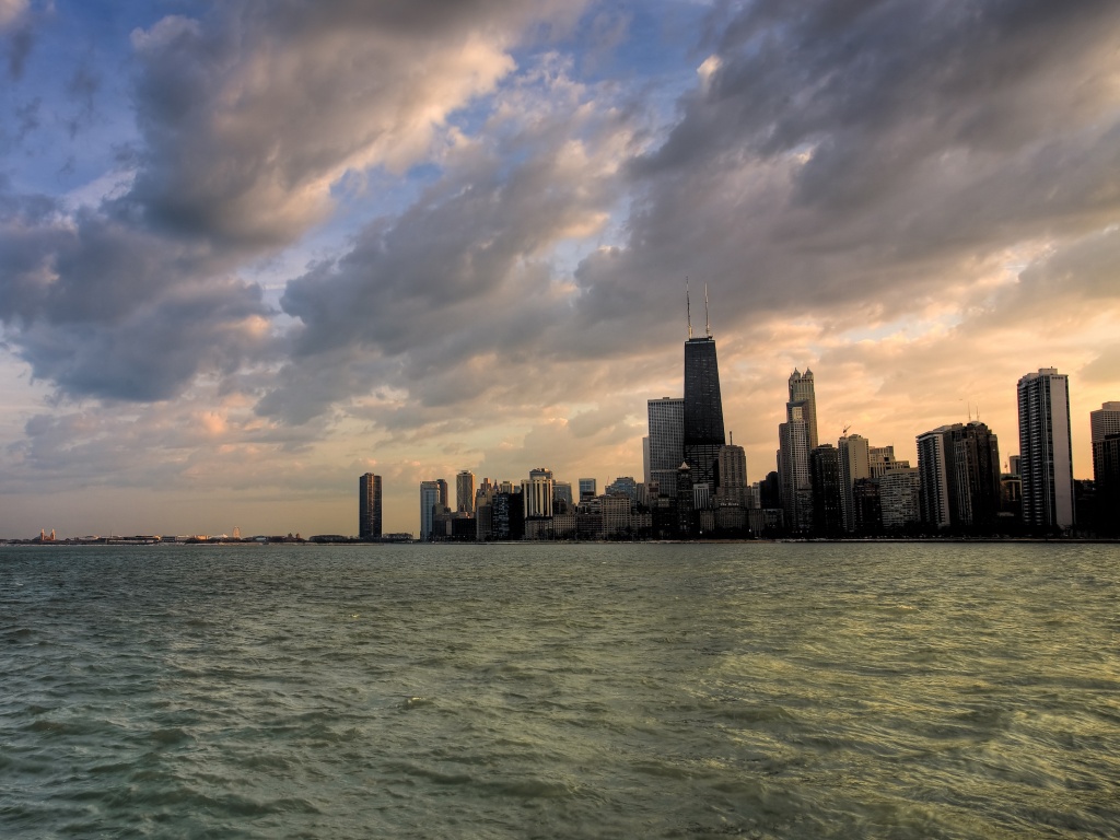 Вид на Чикаго обои