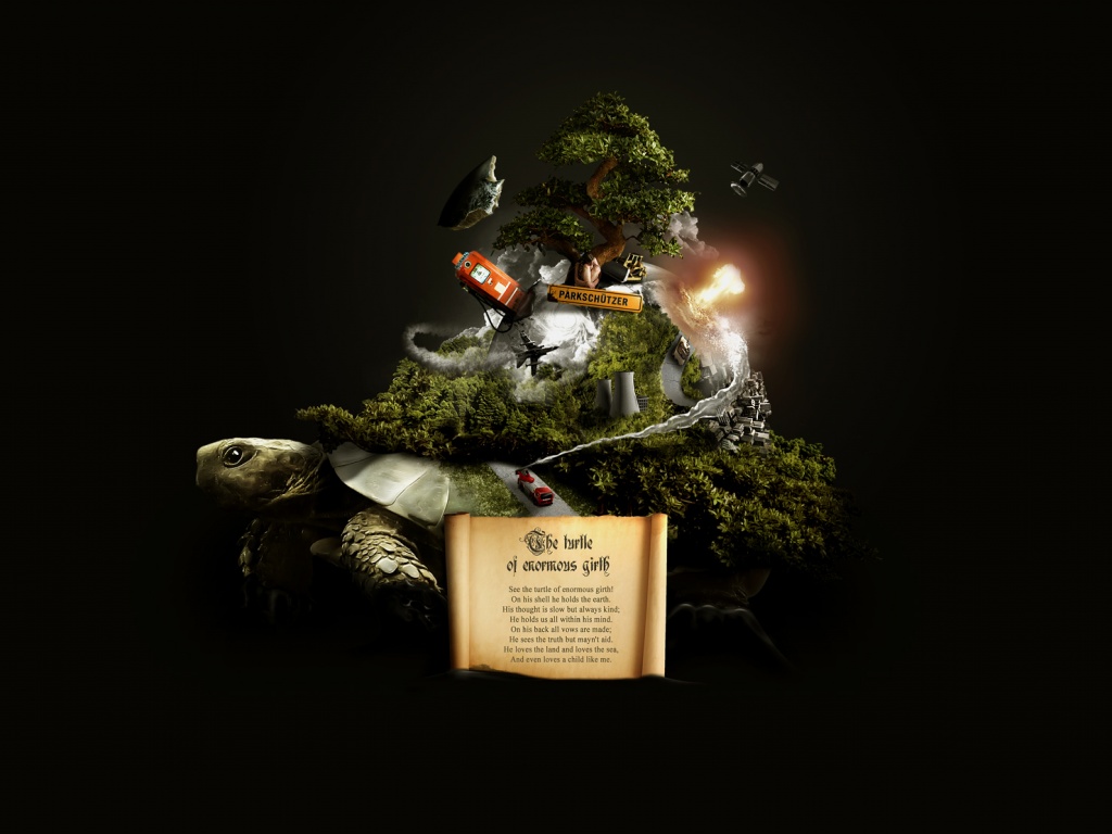 Огромная в обхвате черепаха обои