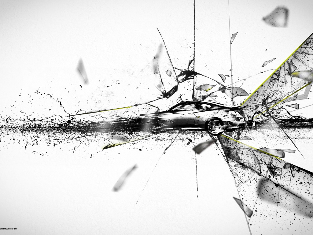 Летящие осколки обои