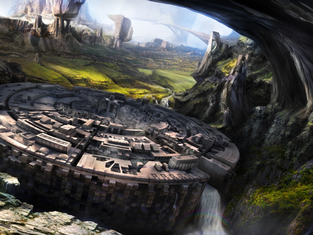 Город в скалах обои