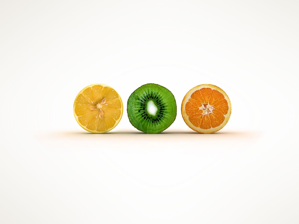 Фрукты в разрезе обои