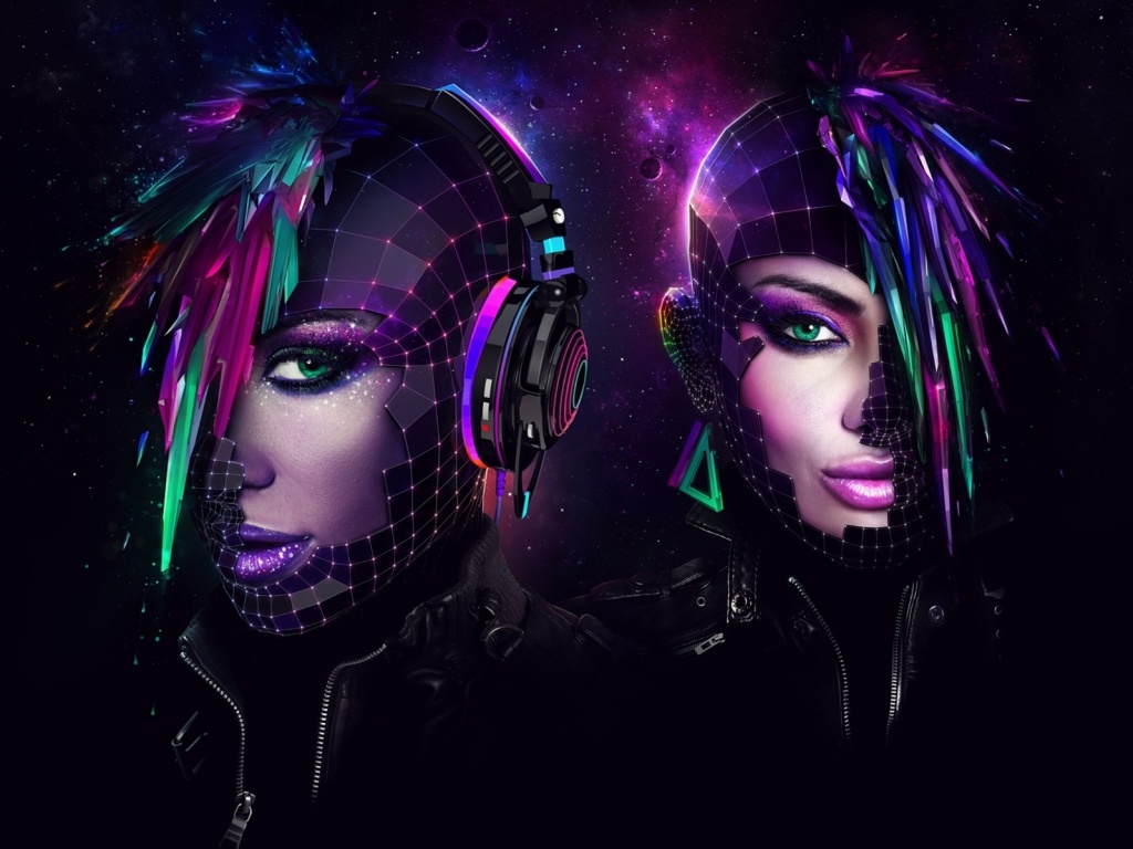 Кристаллические девушки из компьютерного мира обои