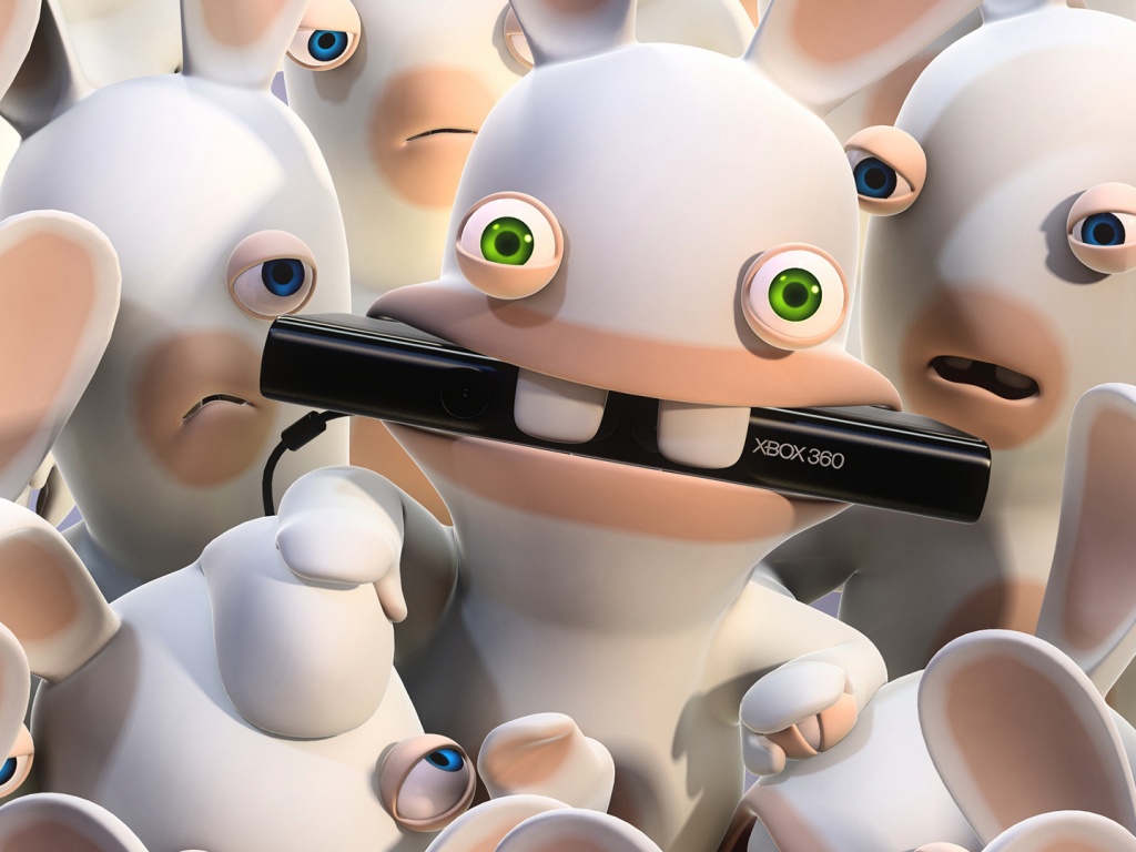 Кролик грызет кинект обои