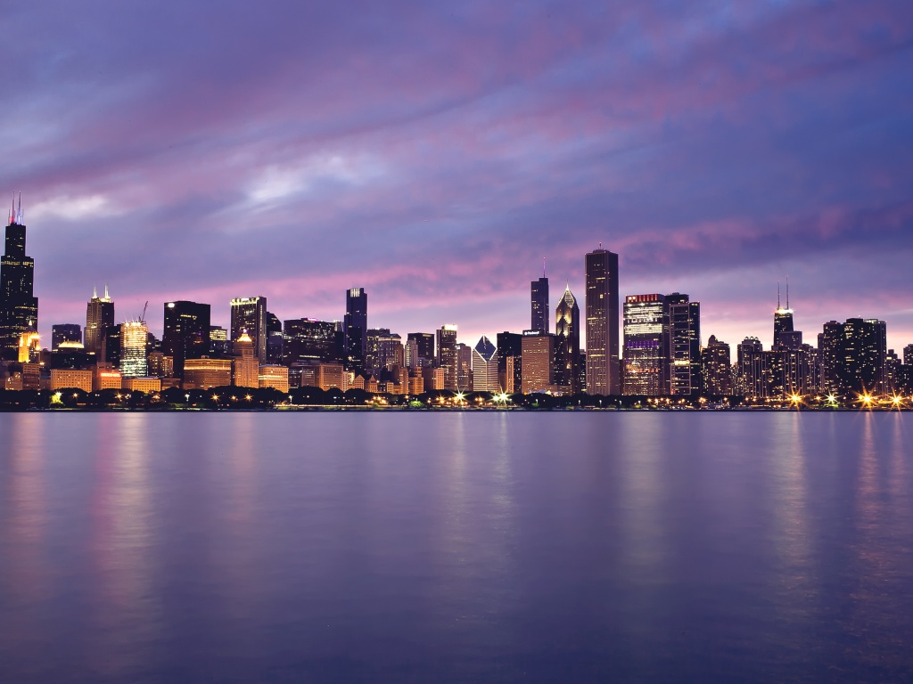 Чикаго с воды обои
