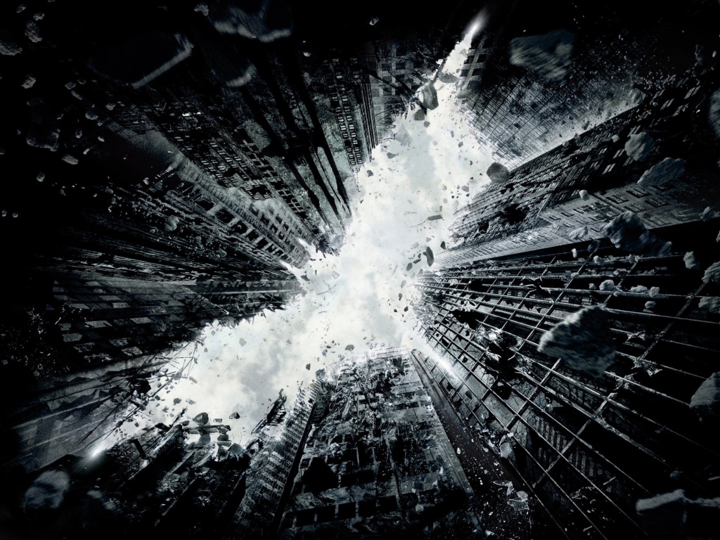 Темный рыцарь среди рушащегося мира обои