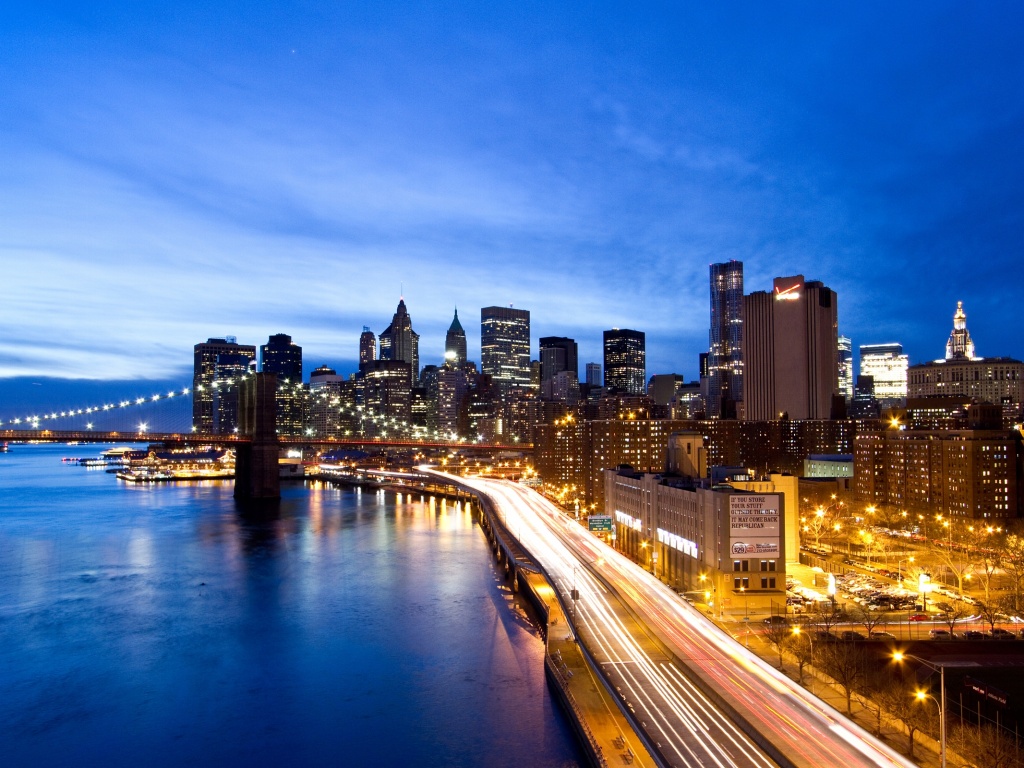 Город светит окнами в ночи обои