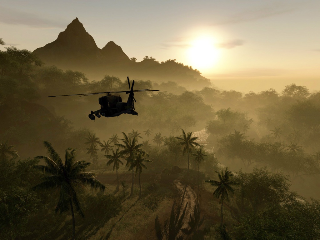 Вертолет над тропиками в crysis обои