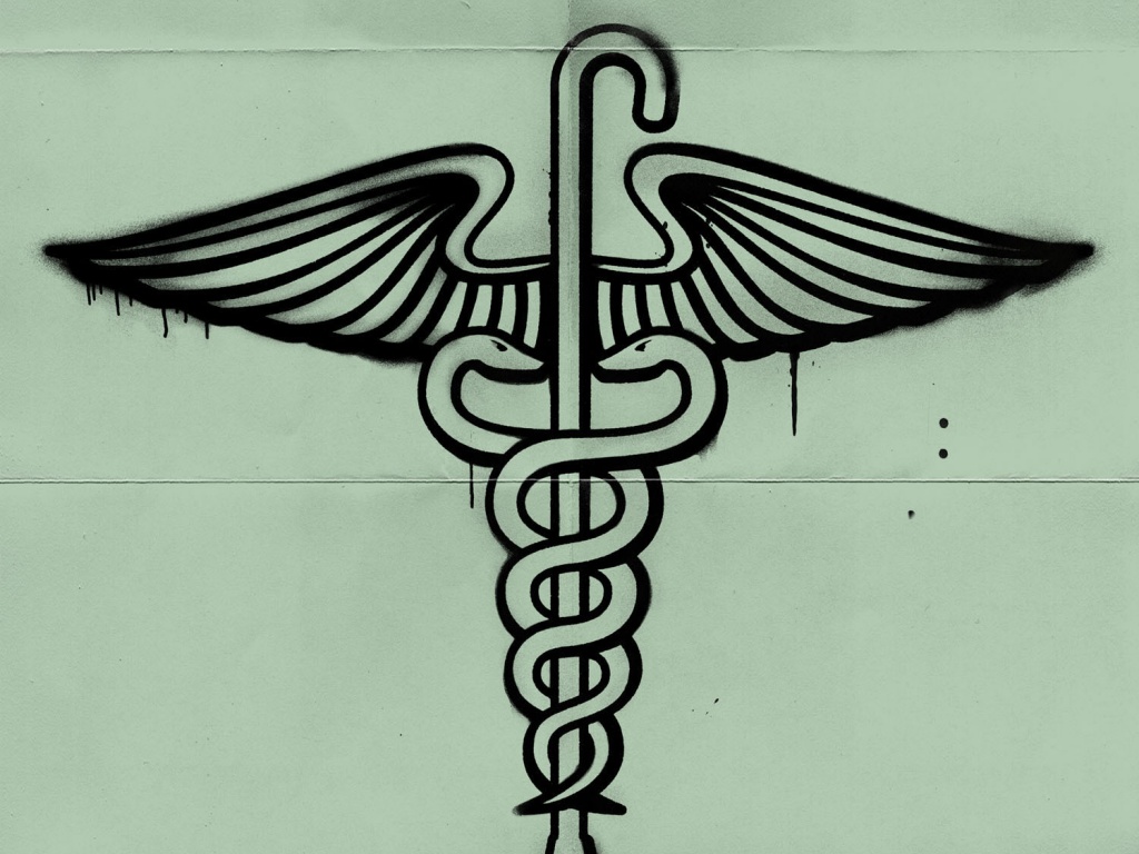 Змеи на трости — граффити обои