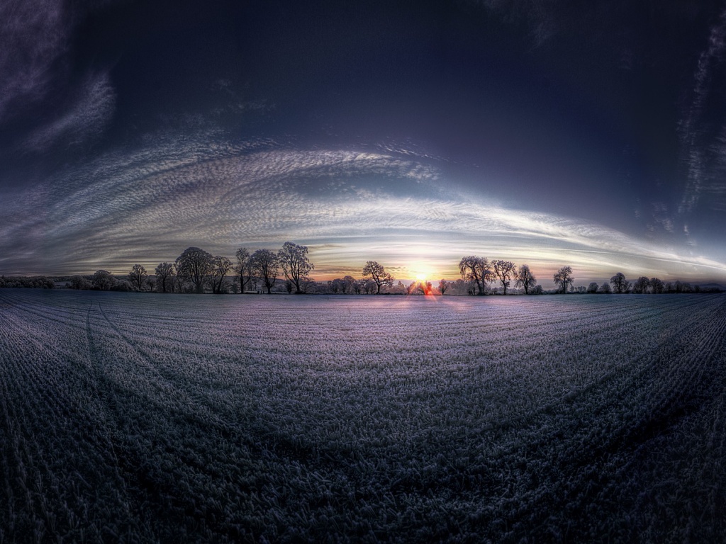 Поле широкоугольным объективом обои