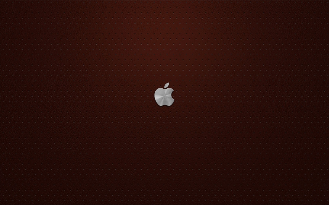 Маленький логотип Apple на перфорированной коже обои