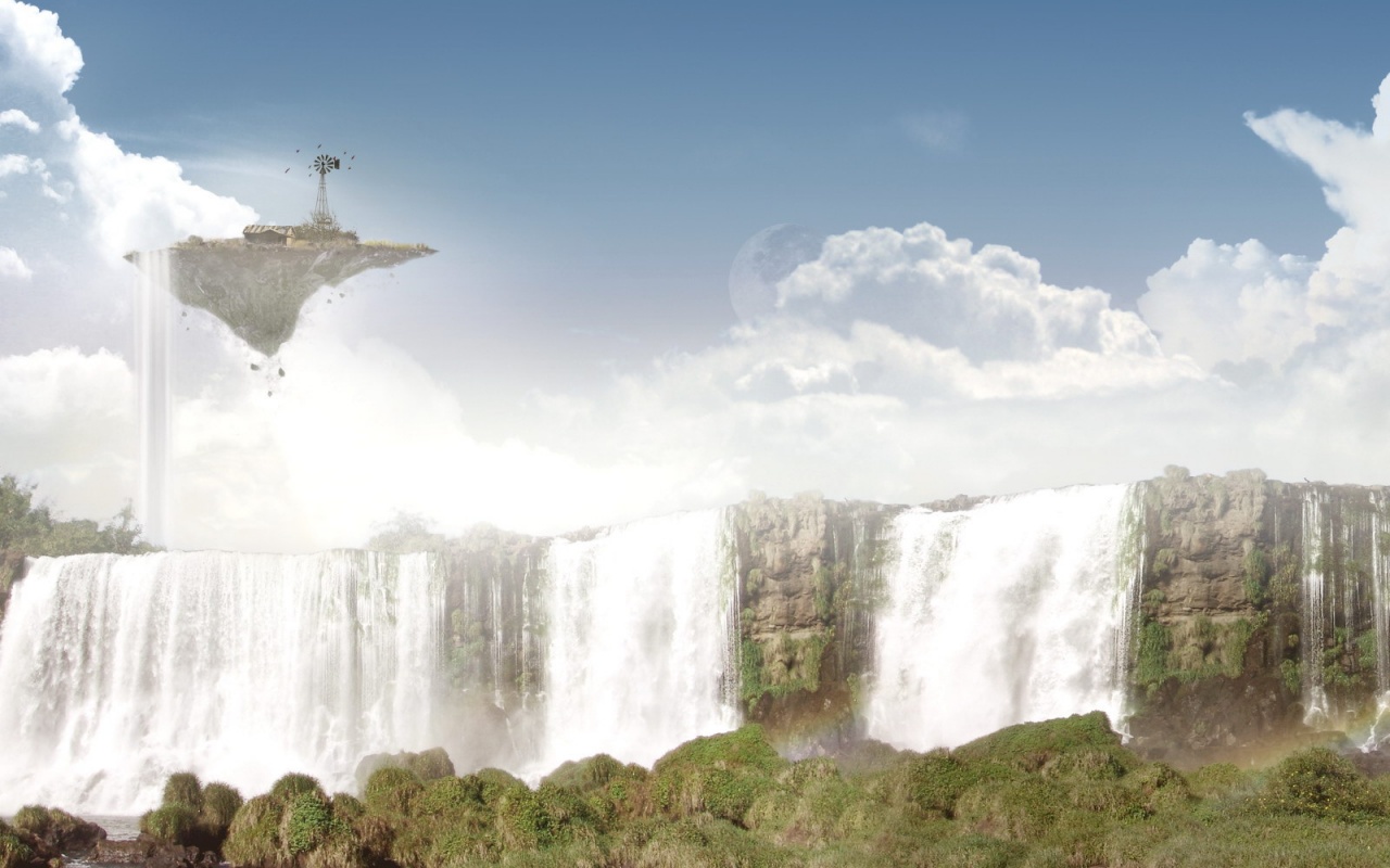 Ферма на летающем острове обои