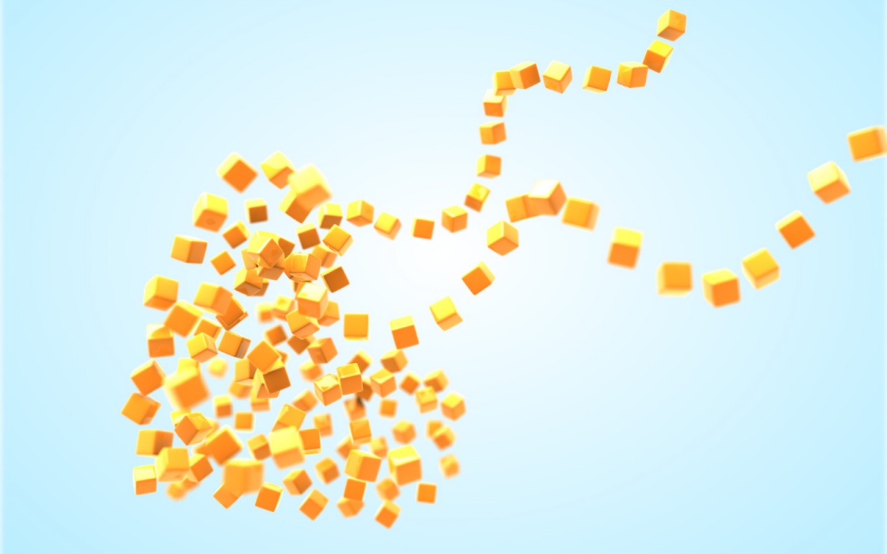 Сердце из кубиков обои